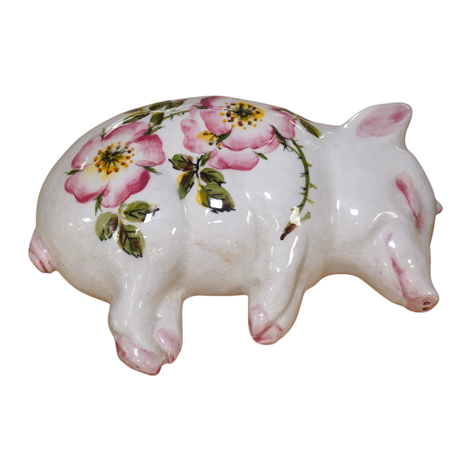 A Wemyss Exon pottery pig, signed B. A. Adams, numbered 2088 to the base, 16cm high. Condition - good